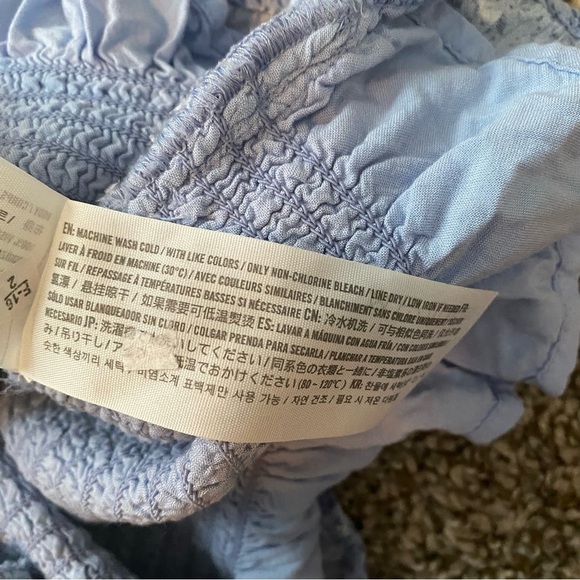 Abercrombie & Fitch Blue Floral Smocked Mini Summer Dress Sz Large - Picture 5 of 11